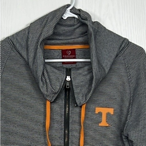 Tennessee Volunteers Full Zip Turtle Neck Sweatshirt TN Orange Black Size Large - Picture 4 of 12